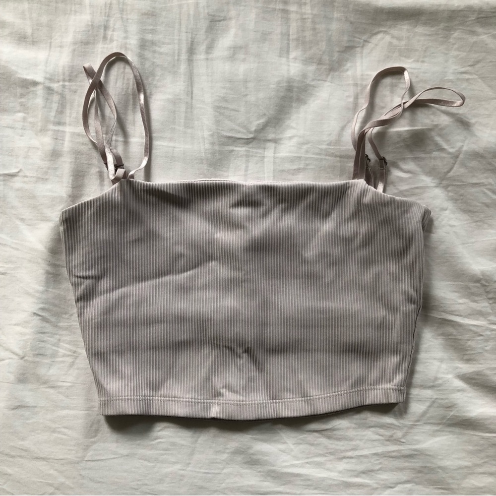 Buffbunny Material Girl Ribbed Tank, Off White, Size S